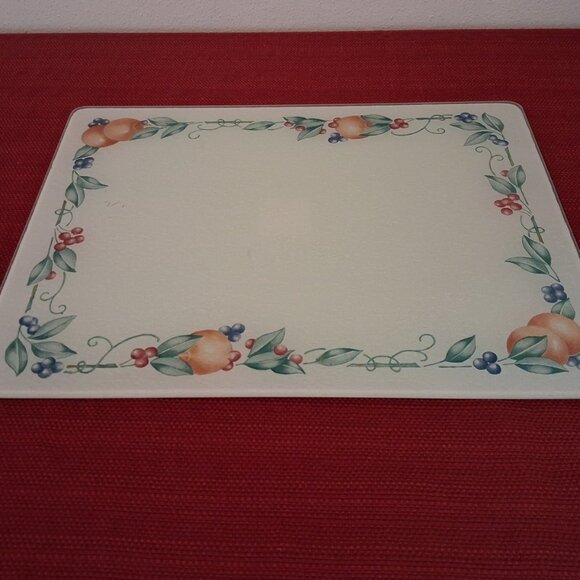 Corning Abundance 12 x 15 Counter Saver Cutting Board Peaches Cherries Fruit - Picture 3 of 7